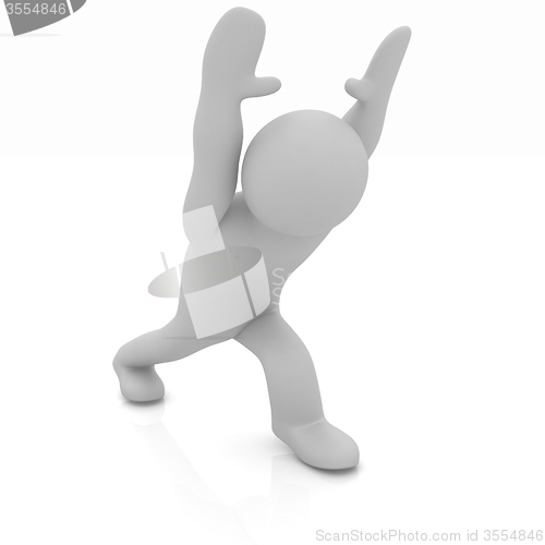 Image of 3d man isolated on white. Series: morning exercises - flexibilit