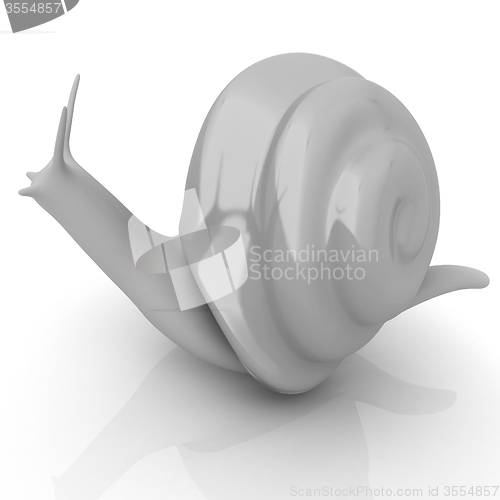 Image of 3d fantasy animal, snail on white background 