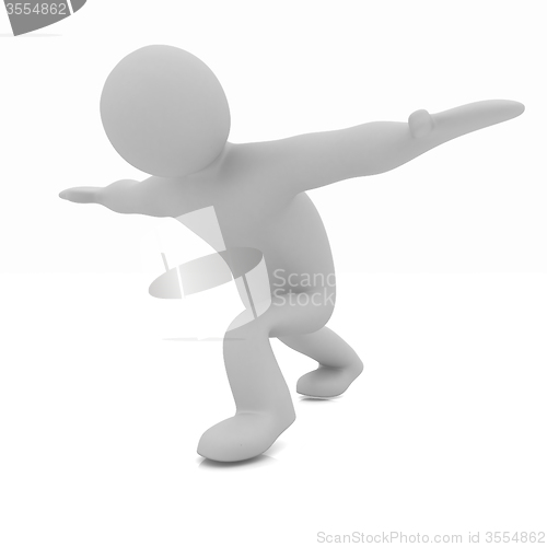 Image of 3d man isolated on white. Series: morning exercises - flexibilit