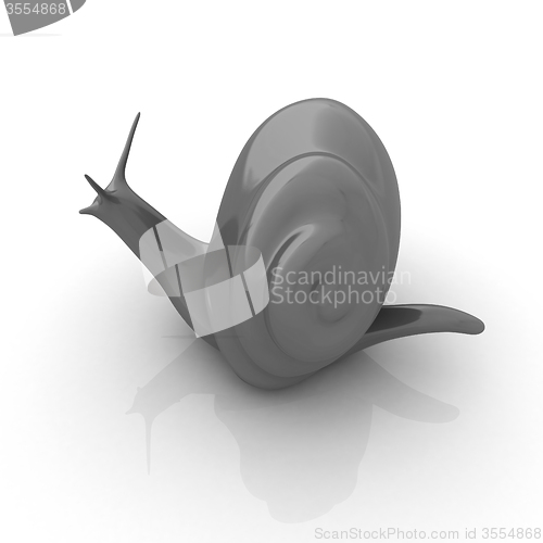 Image of 3d fantasy animal, snail on white background 