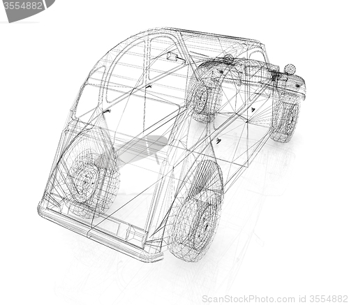 Image of 3d model retro car