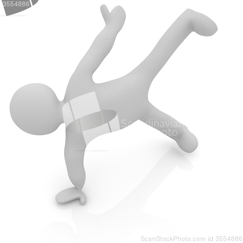 Image of 3d man isolated on white. Series: morning exercises - making pus