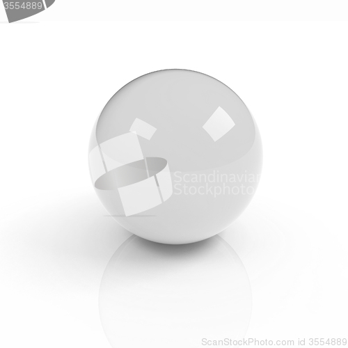 Image of 3d pink glossy sphere isolated on white