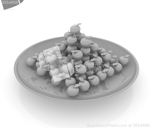Image of apples in a plate on white
