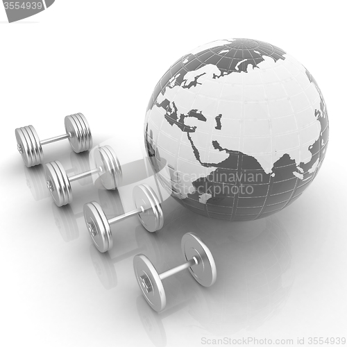 Image of dumbbells and earth