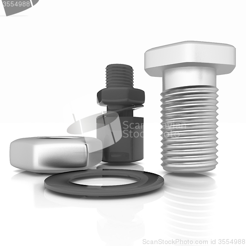 Image of bolts with a nuts and washers