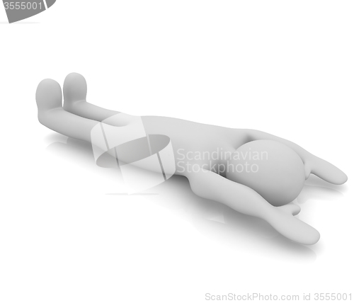 Image of 3d man isolated on white. Series: morning exercises - flexibilit