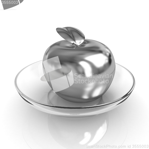 Image of Gold apple on a plate