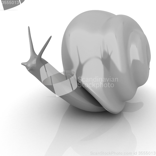 Image of 3d fantasy animal, snail on white background 