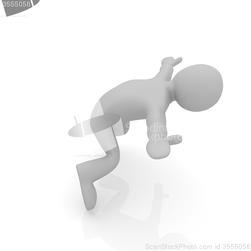 Image of falling 3d man on white background