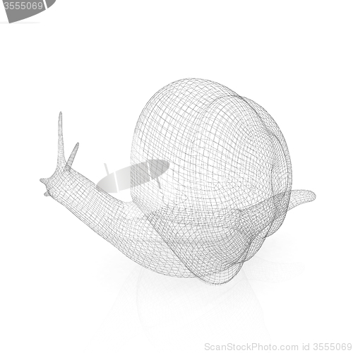 Image of 3d fantasy animal, snail on white background 