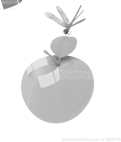 Image of Dragonfly on apple