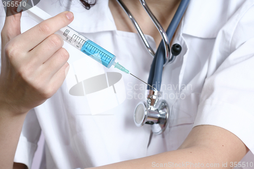Image of Portrait of a young doctor with stethoscope.