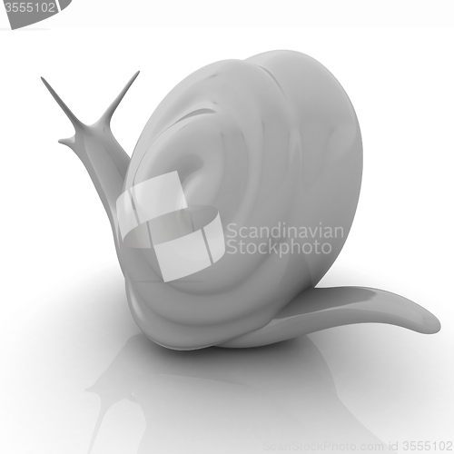 Image of 3d fantasy animal, snail on white background 