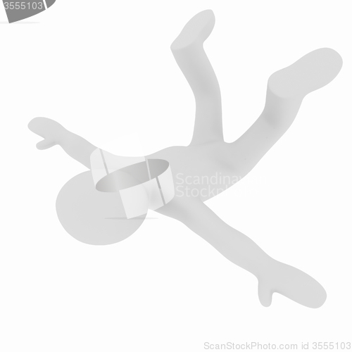 Image of Flying 3d man on white background