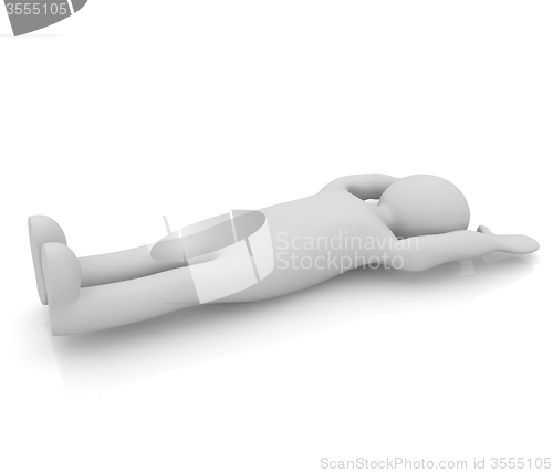 Image of 3d man isolated on white. Series: morning exercises - flexibilit