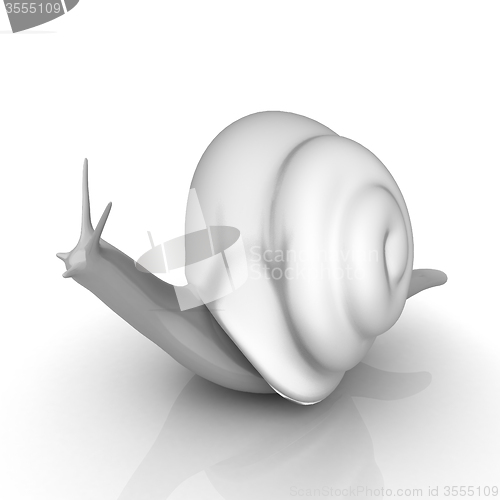 Image of 3d fantasy animal, snail on white background 