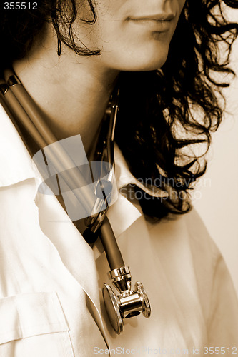 Image of Portrait of a young doctor with stethoscope.