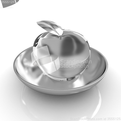 Image of Glass apple on a plate