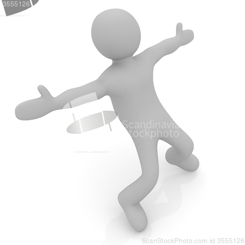 Image of 3d man isolated on white. Series: morning exercises - flexibilit