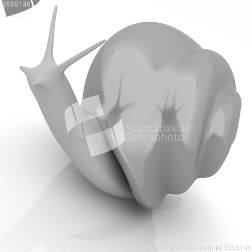 Image of 3d fantasy animal, snail on white background 