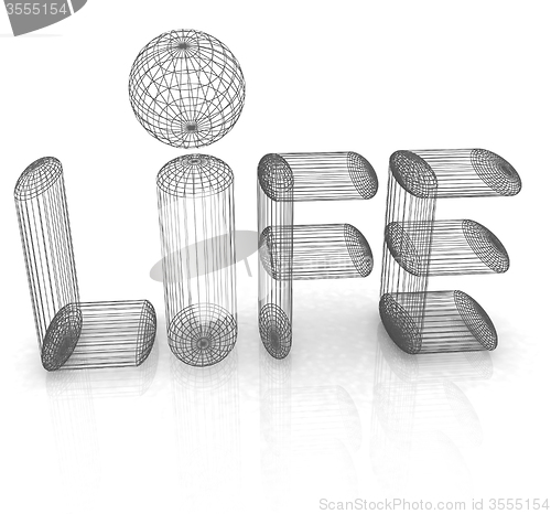 Image of 3d text \"life\"