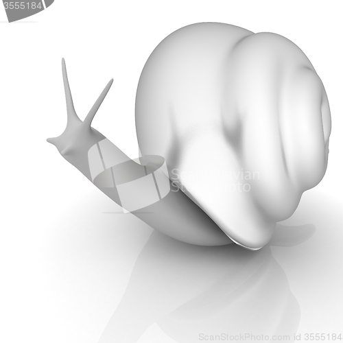 Image of 3d fantasy animal, snail on white background 