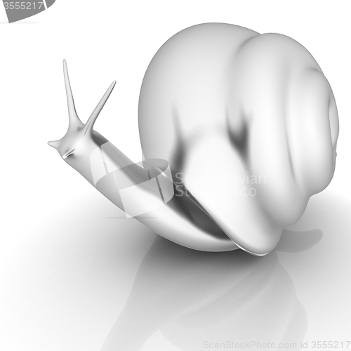 Image of 3d fantasy animal, snail on white background 