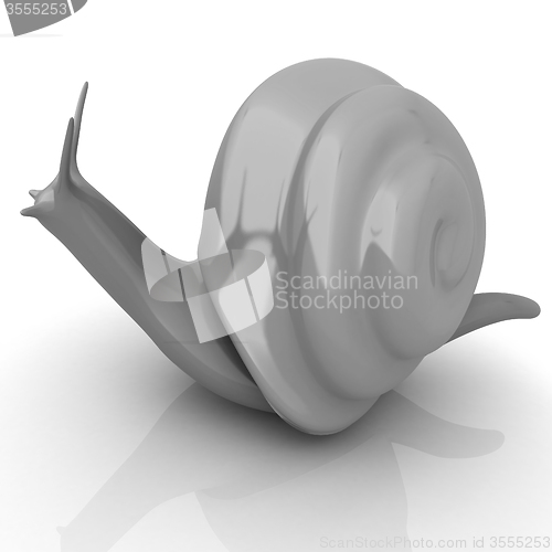 Image of 3d fantasy animal, snail on white background 