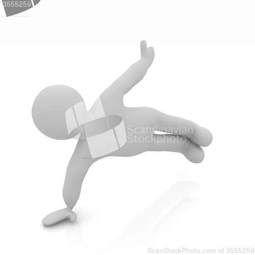 Image of 3d man isolated on white. Series: morning exercises - making pus