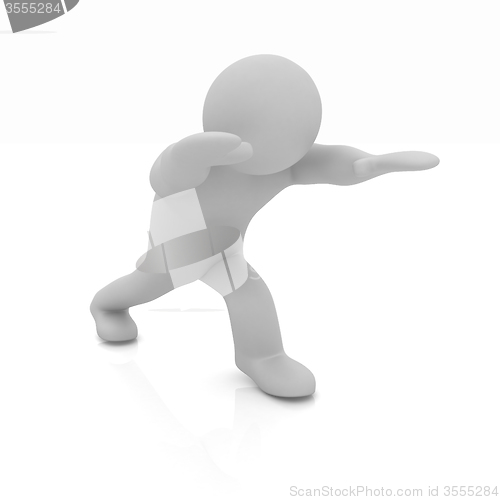 Image of 3d man isolated on white. Series: morning exercises - flexibilit
