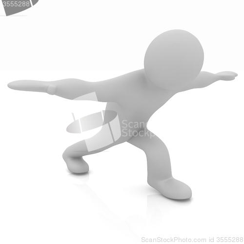 Image of 3d man isolated on white. Series: morning exercises - flexibilit