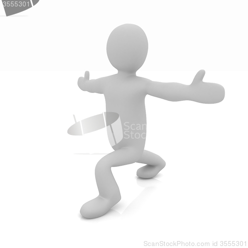 Image of 3d man isolated on white. Series: morning exercises - flexibilit