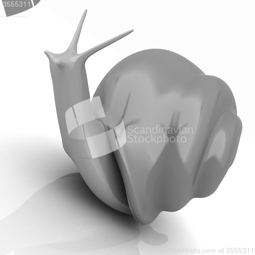 Image of 3d fantasy animal, snail on white background 