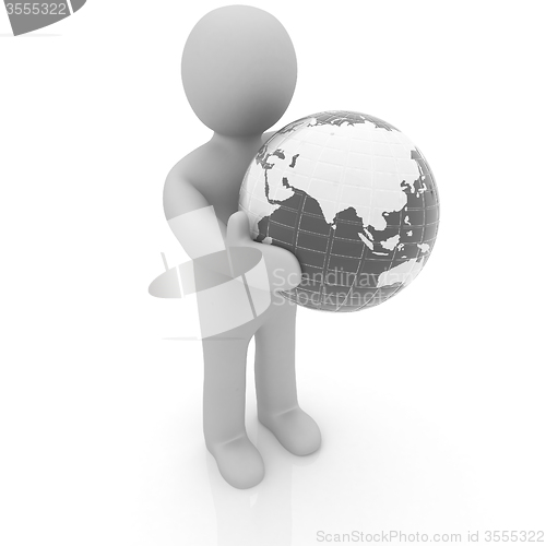 Image of 3d man and earth
