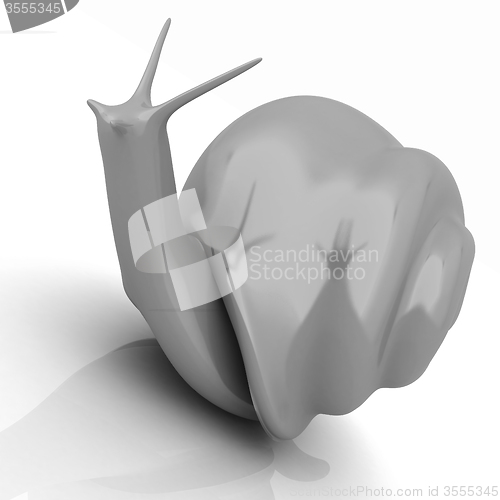 Image of 3d fantasy animal, snail on white background 