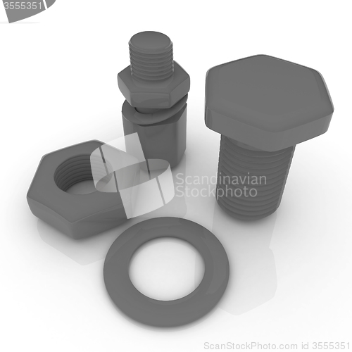 Image of bolts with a nuts and washers