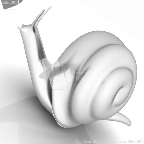 Image of 3d fantasy animal, snail on white background 