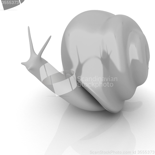 Image of 3d fantasy animal, snail on white background 