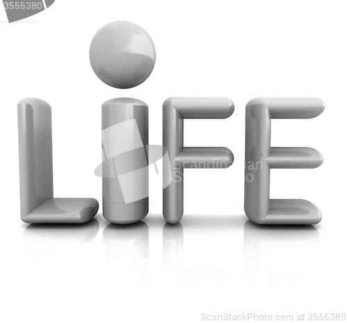 Image of 3d text \"life\"