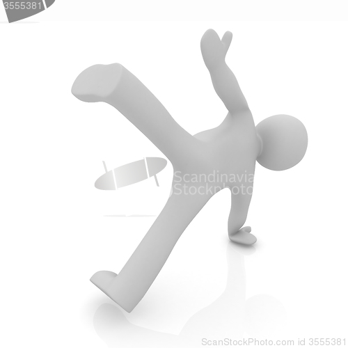 Image of 3d man isolated on white. Series: morning exercises - making pus