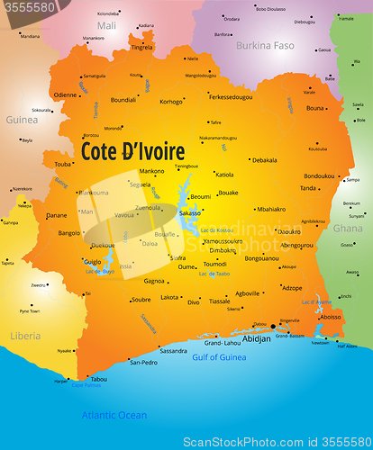 Image of Cote d Ivoire map