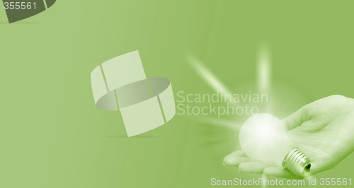 Image of Background with lit lightbulb