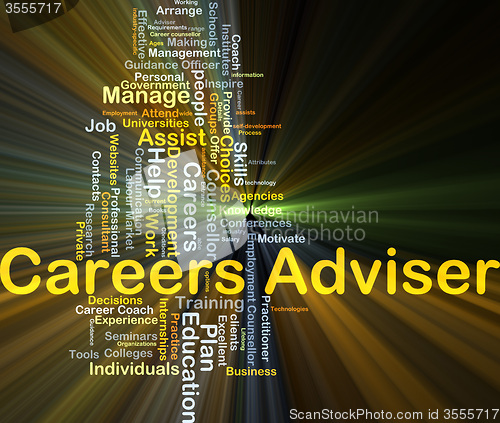 Image of Career adviser background concept glowing
