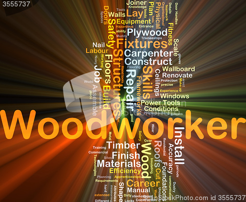 Image of Woodworker background concept glowing