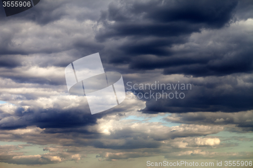 Image of Dark sunset sky with clouds 