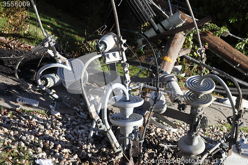 Image of power pole fallen in accident	