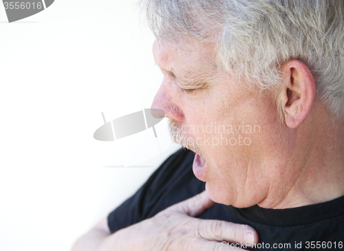 Image of senior man gasping for breath