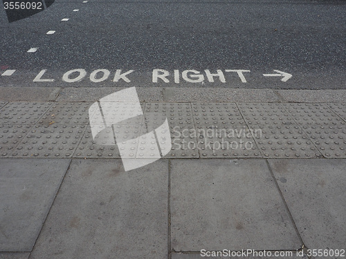 Image of Look right sign