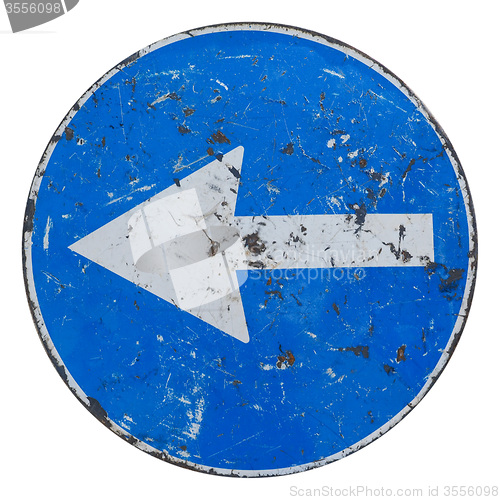 Image of Keep left sign isolated